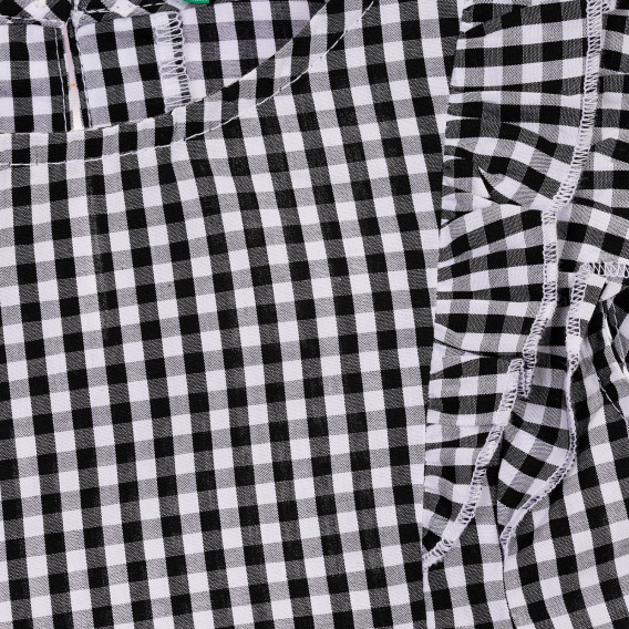 Памучна блуза без ръкави в бяло черно райе Benetton 236515 2