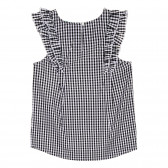 Памучна блуза без ръкави в бяло черно райе Benetton 236517 4