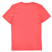 Памучна тениска с апликация, розова Benetton 236525 4