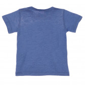 Памучна тениска с щампа и надпис за бебе, синя Benetton 236529 4