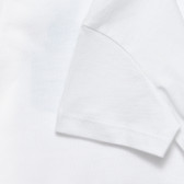 Памучна тениска с щампа на зайче за бебе, бяла Benetton 236545 3
