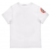 Памучна тениска с щампа Светкавицата Маккуийн за бебе, бяла Benetton 236567 4