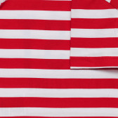 Памучна тениска с надписи на бяло червено, райе Benetton 236580 2