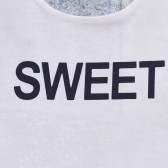Тениска с надпис и фигурален принт, бяла Benetton 236587 2
