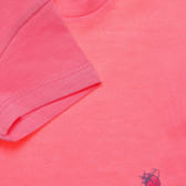 Памучна тениска с щампа на цветя за бебе, розова Benetton 236592 3