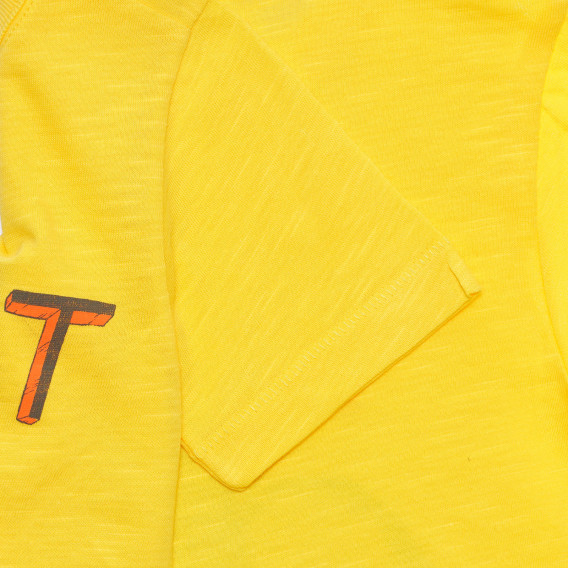 Памучна тениска с графичен принт за бебе, жълта Benetton 236629 3