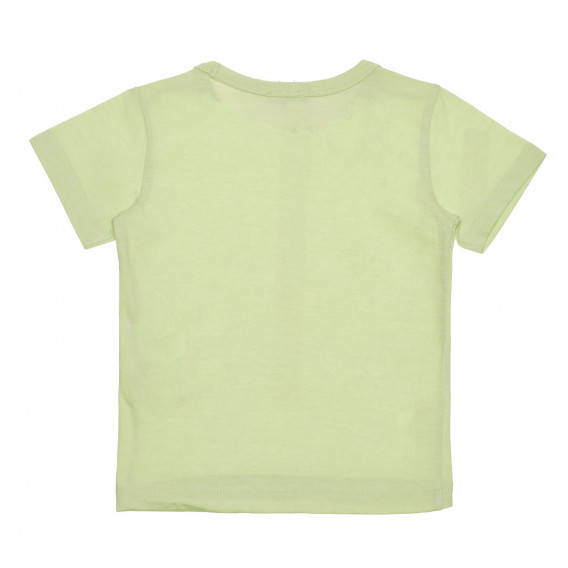 Тениска с щампа за бебе, светло зелена Benetton 236645 3
