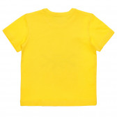 Памучна тениска с логото на бранда за бебе, жълта Benetton 236656 2