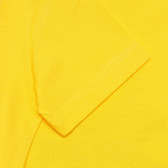 Памучна тениска с логото на бранда за бебе, жълта Benetton 236657 3