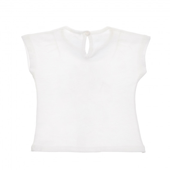 Памучна блуза с къс какъв за бебе, бяла Benetton 236664 2