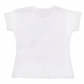 Памучна тениска с щампа за бебе, бяла Benetton 236696 2