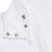 Памучна тениска с щампа за бебе, бяла Benetton 236697 3