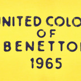 Памучна тениска с логото на бранд, жълта Benetton 236712 2