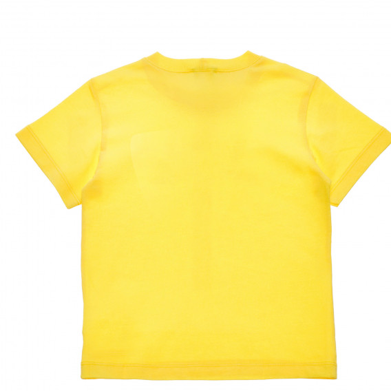 Памучна тениска с логото на бранд, жълта Benetton 236713 3