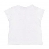 Памучна тениска с щампа, бяла Benetton 236717 3