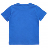 Памучна тениска с принт на футболна топка, синя Benetton 236749 3