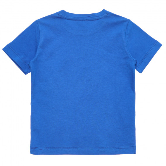 Памучна тениска с принт на футболна топка, синя Benetton 236749 3