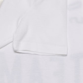 Памучна тениска с щампа футбол, бяла Benetton 236781 2