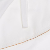 Памучна туника с декоративна лента от маниста, бяла Benetton 236817 2