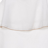 Памучна туника с декоративна лента от маниста, бяла Benetton 236818 3