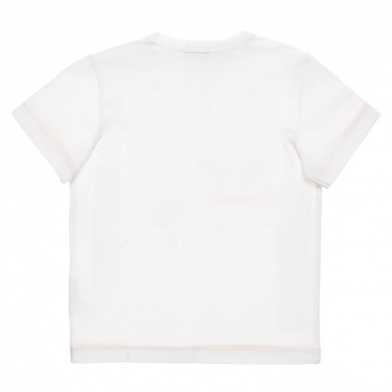 Памучна тениска с графичен принт за бебе, бяла Benetton 236840 4