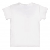 Памучна тениска с надпи на бранда за бебе, бяла Benetton 236864 4