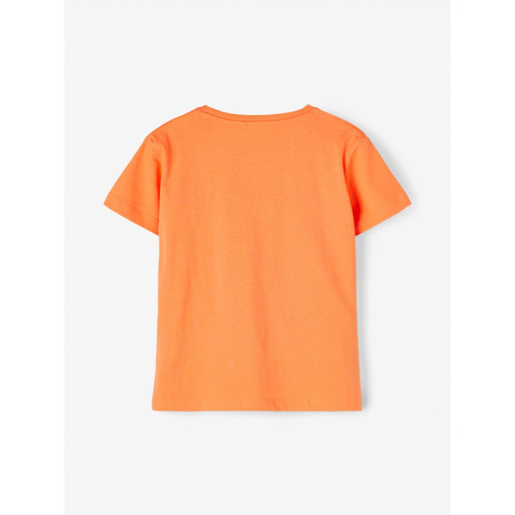 Тениска от органичен памук с щампа на палмови листа, оранжева Name it 236951 2