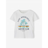 Тениска от органичен памук с щампа на палми и надпис, бяла Name it 236953 