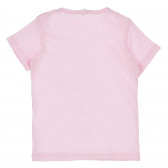 Памучна тениска с щампа на сладолед за бебе, светло розова Benetton 236963 4