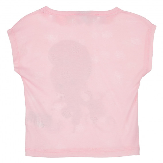 Памучна тениска с щампа на принцеса за бебе, розова Benetton 236991 4