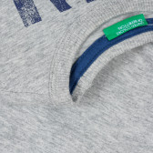 Памучна тениска графичен принт за бебе, сива Benetton 236994 3