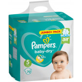 Пелени Baby-Dry, размер 5, 72 бр. Pampers 237042 