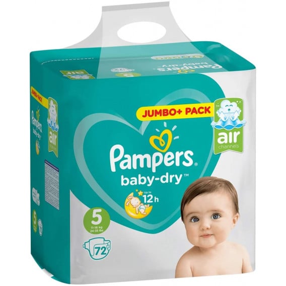 Пелени Baby-Dry, размер 5, 72 бр. Pampers 237042 
