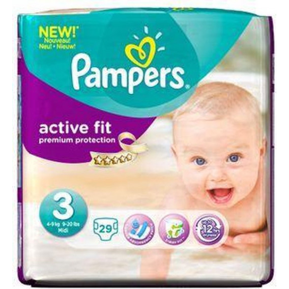Пелени Active Fit, размер 3, 29 бр. Pampers 237049 