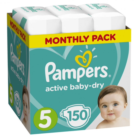 Пелени Active Baby XXL BOX, Размер 5, 150 бр. Pampers 237050 