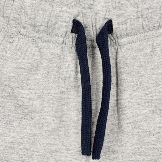 Памучен комплект тениска и къси панталони в сиво и тъмно синьо Benetton 237100 6