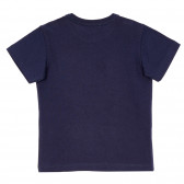 Памучен комплект тениска и къси панталони в сиво и тъмно синьо Benetton 237101 4