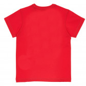 Памучен комплект тениска и къси панталонки в червено и синьо Benetton 237115 4