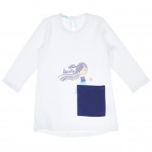 Памучна пижама от две части за бебе в бяло и синьо Benetton 237153 2