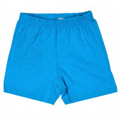 Памучен комплект потник и къси панталони в бяло и синьо Benetton 237172 6
