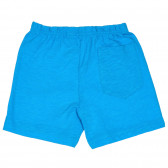 Памучен комплект потник и къси панталони в бяло и синьо Benetton 237173 7