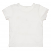 Памучен комплект тениска и къси панталонки за бебе в бяло и зелено Benetton 237217 4