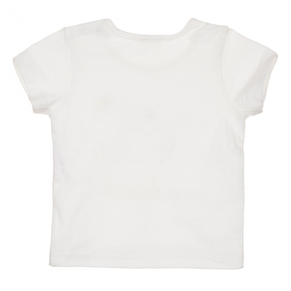 Памучен комплект тениска и къси панталонки за бебе в бяло и зелено Benetton 237217 4