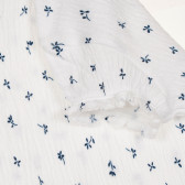 Памучен комплект къси панталони и тениска за бебе в бяло и синьо Benetton 237242 3