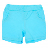 Памучен комплект с къс панталон и тениска за бебе в сиво и синьо Benetton 237267 5