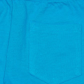 Памучен комплект тениска и къси панталонки в бяло и синьо Benetton 237322 6