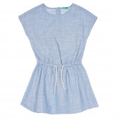 Памучна рокля без ръкави в бяло синьо райе Benetton 237361 