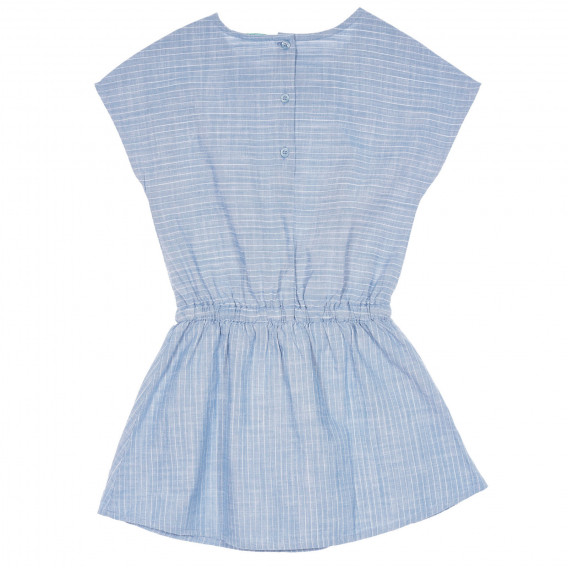 Памучна рокля без ръкави в бяло синьо райе Benetton 237364 4