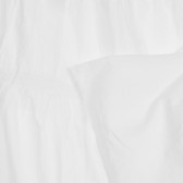 Памучна пола с бродерия и ластична талия, бяла Benetton 237397 2