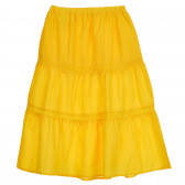 Памучна пола с бродерия и ластична талия, жълта Benetton 237400 